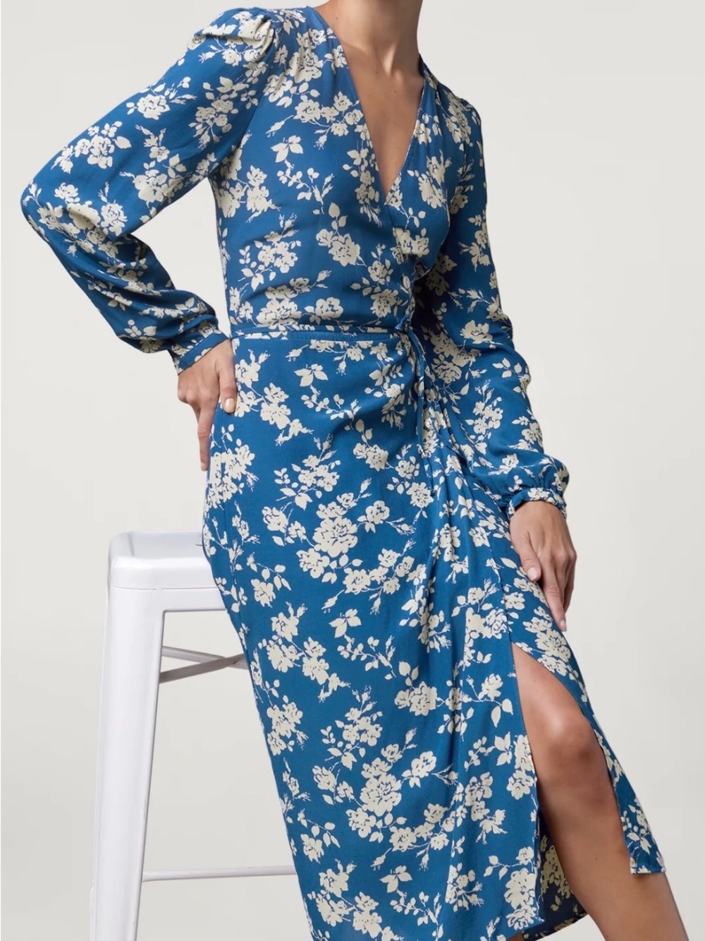 Rouje Gabin Blue Floral Wrap Dress